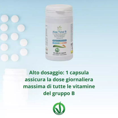 Vitamina B12, Vitamine del gruppo B ed Aloe Vera: Aloe Total B – 60 cps