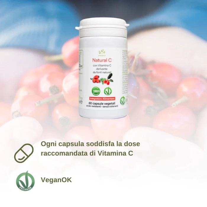 Natural C: capsule con Acerola e Rosa Canina-60 cps