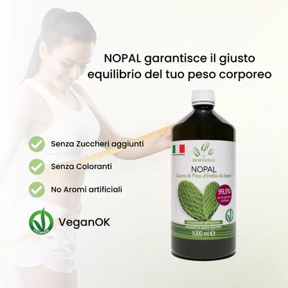 Succo di Fico d’India da bere al 99,5%: Nopal – Equilibrio del peso corporeo – 1L