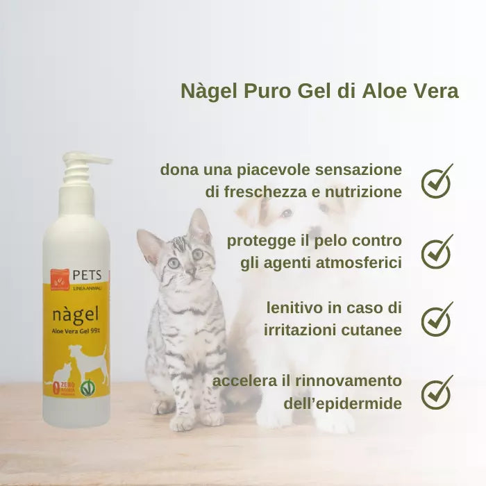 Nagel Gel Puro di Aloe Vera al 99% per cani e gatti