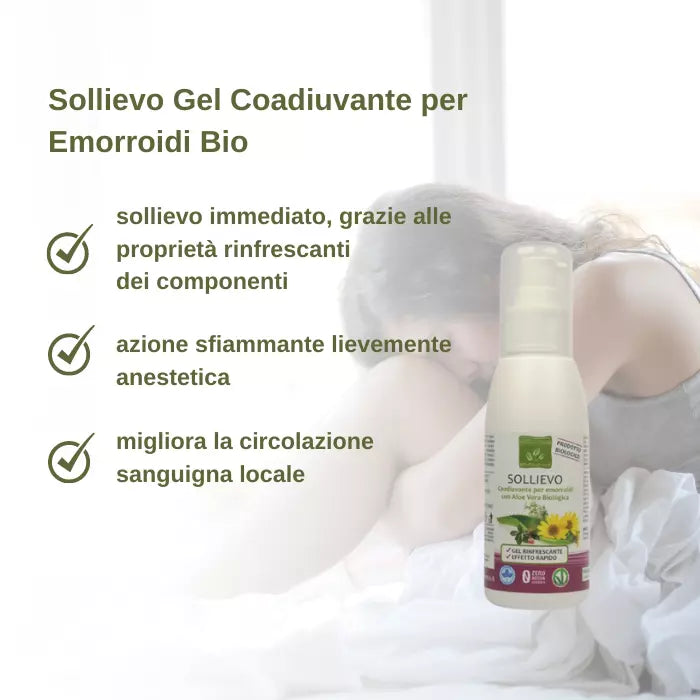 Sollievo Gel Coadiuvante per Emorroidi con Aloe Vera Biologica – 100 ml